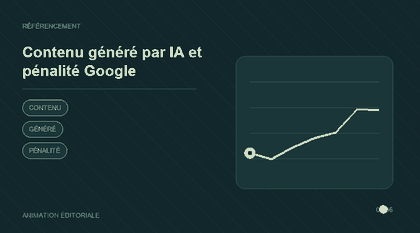 Animation explicative : Contenu généré par IA et pénalité Google