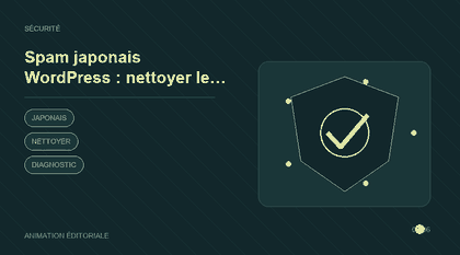 Animation explicative : Spam japonais WordPress : nettoyer le site