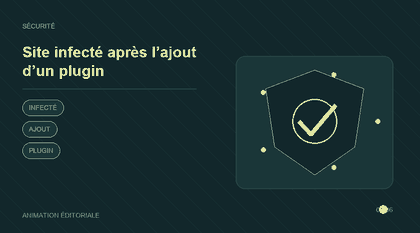Animation explicative : Site infecté après l’ajout d’un plugin