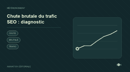Animation explicative : Chute brutale du trafic SEO : diagnostic