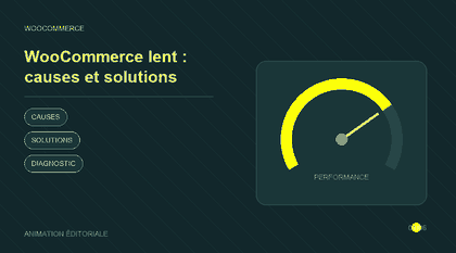 Animation explicative : WooCommerce lent : causes et solutions